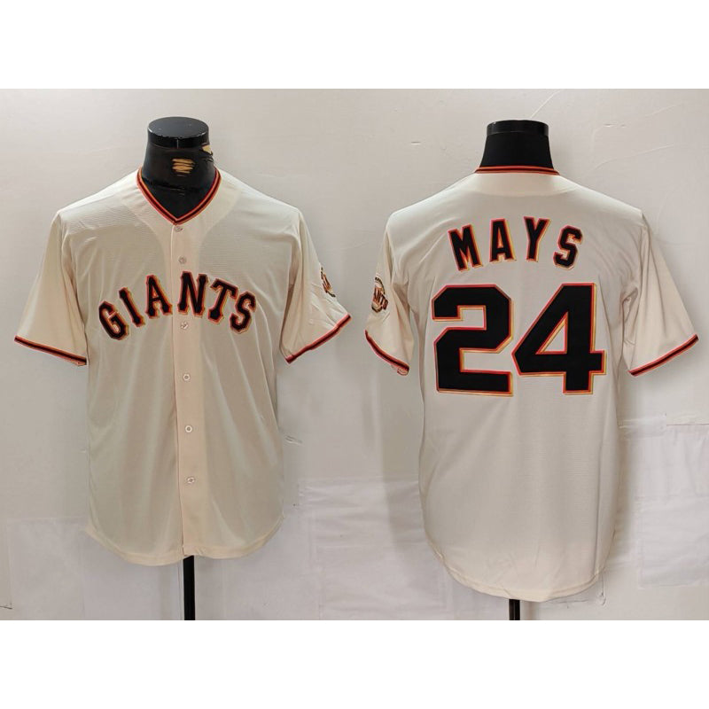 San Francisco Giants #24 Willie Mays Cream Fedasgoge 2024 Home Limited Stitched Jersey