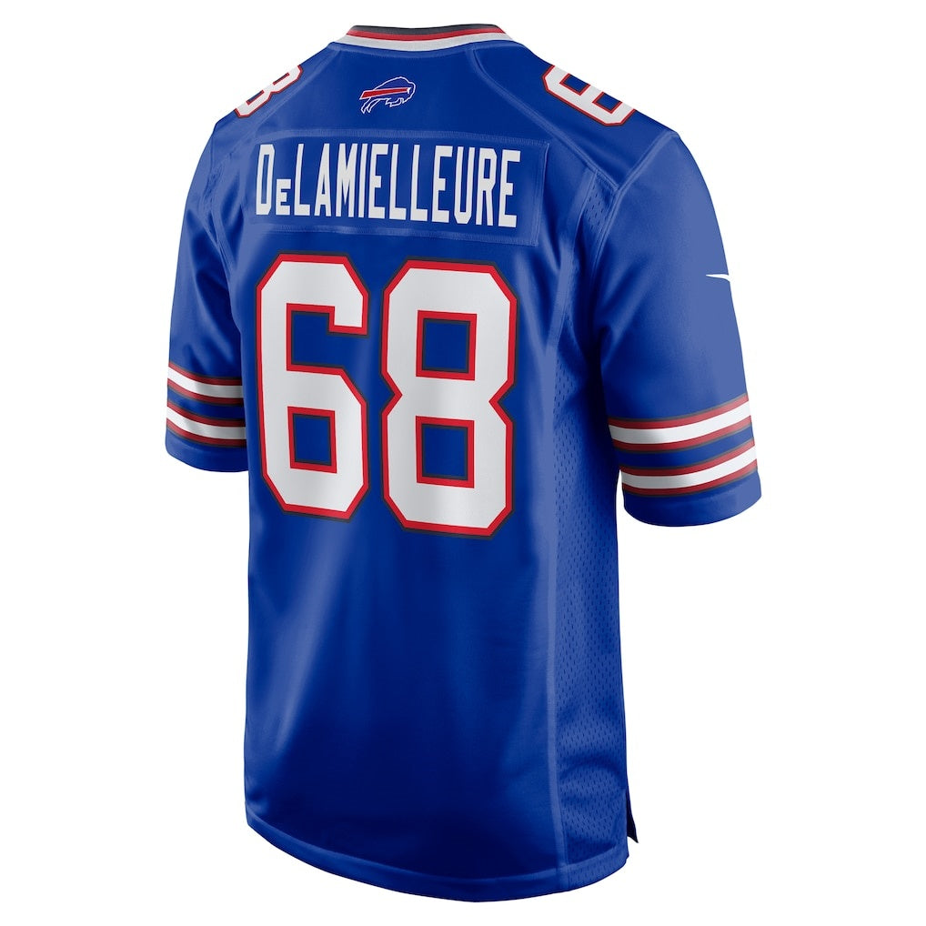 B.Bills #68 Joe DeLamielleure Royal Fedasgoge Game Retired Player Jersey