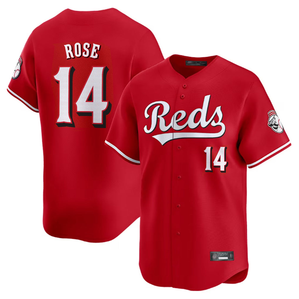 Cincinnati Reds #14 Pete Rose Player Red Fedasgoge Home Limited Stitched Jerseys