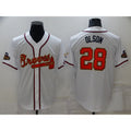 Atlanta Braves #28 Matt Olson 2022 White Gold FOULKSSHOP World Series Champions Program Cool Base Stitched Jersey