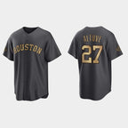 Houston Astros #27 Jose Altuve Charcoal Fedasgoge 2022 All-Star Cool Base Stitched Jersey