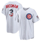 Chicago Cubs #3 Alex Bregman USA 250 Fourth of July Home Stadium Jersey - White Fedasgoge