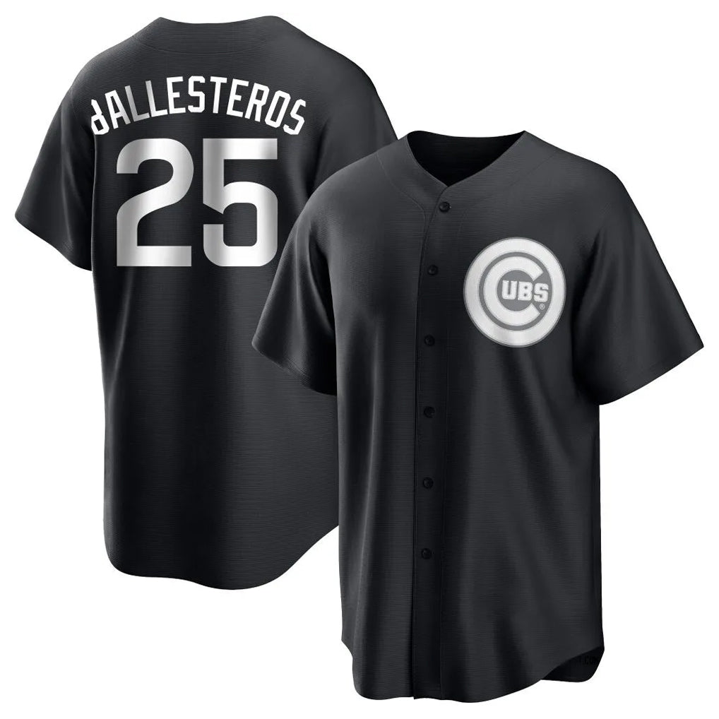 Chicago Cubs #25 Moises Ballesteros Player Black Fedasgoge Game Stitched Jerseys