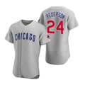Chicago Cubs #24 Joc Pederson Gray Fedasgoge Authentic Road Jersey