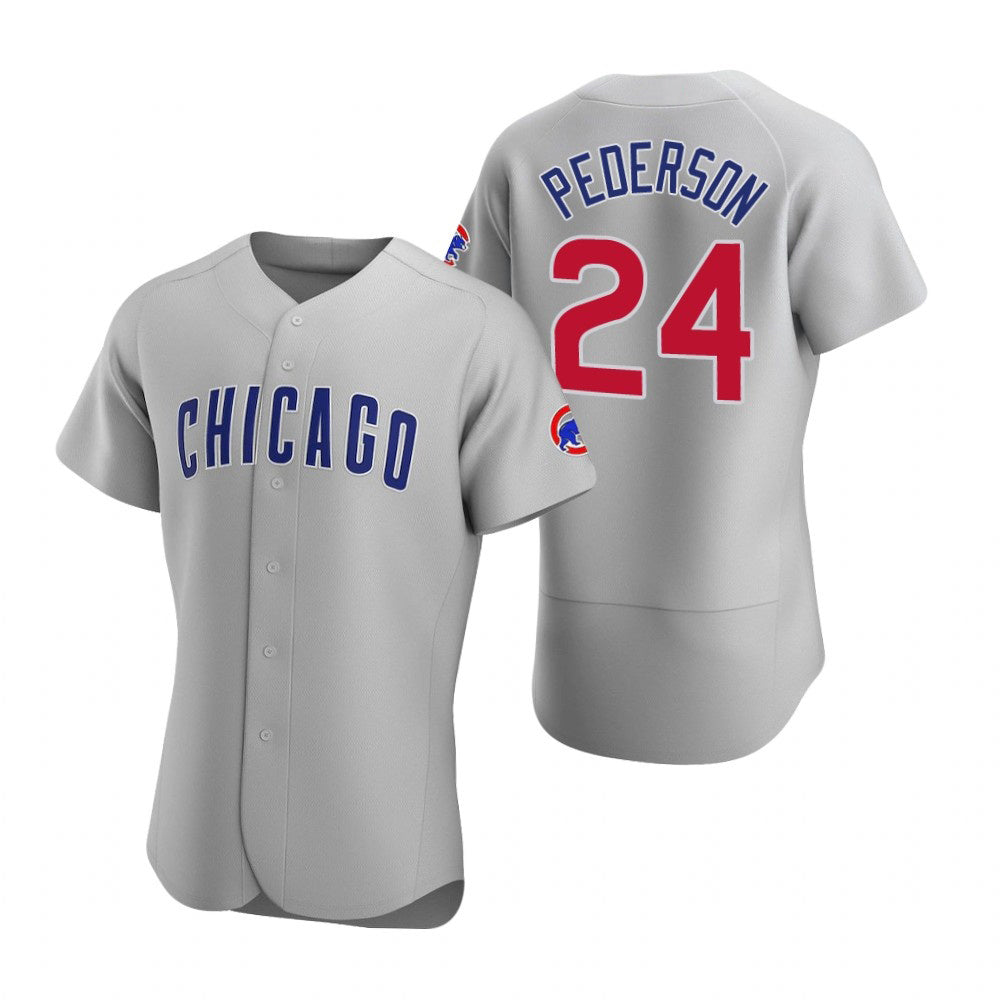 Chicago Cubs #24 Joc Pederson Gray Fedasgoge Authentic Road Jersey