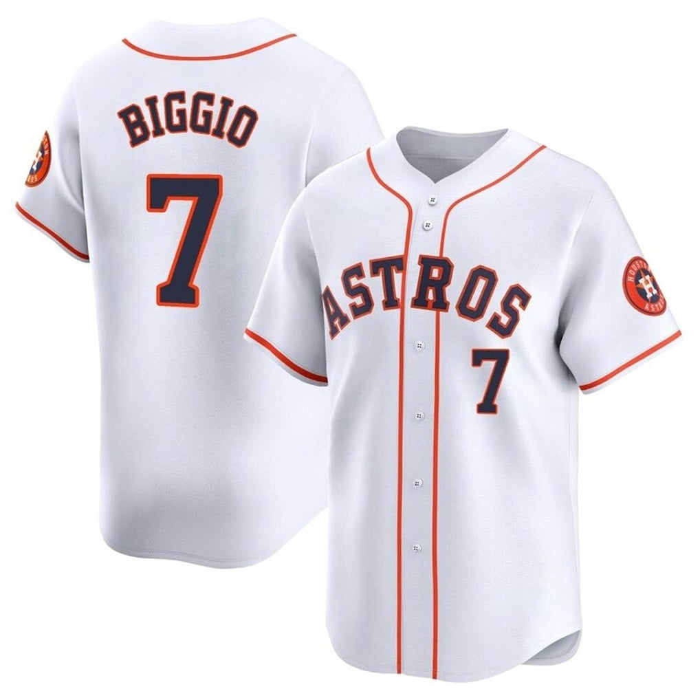 Houston Astros #7 Craig Biggio Player White Fedasgoge Home Limited Stitched Jerseys