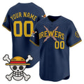 Custom Milwaukee Brewers x One Piece Navy Fedasgoge Vapor Premier Limited Jersey - Stitched
