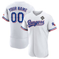 Custom Texas Rangers Active Player White Fedasgoge 2023 World Series Flex Base Stitched Jersey