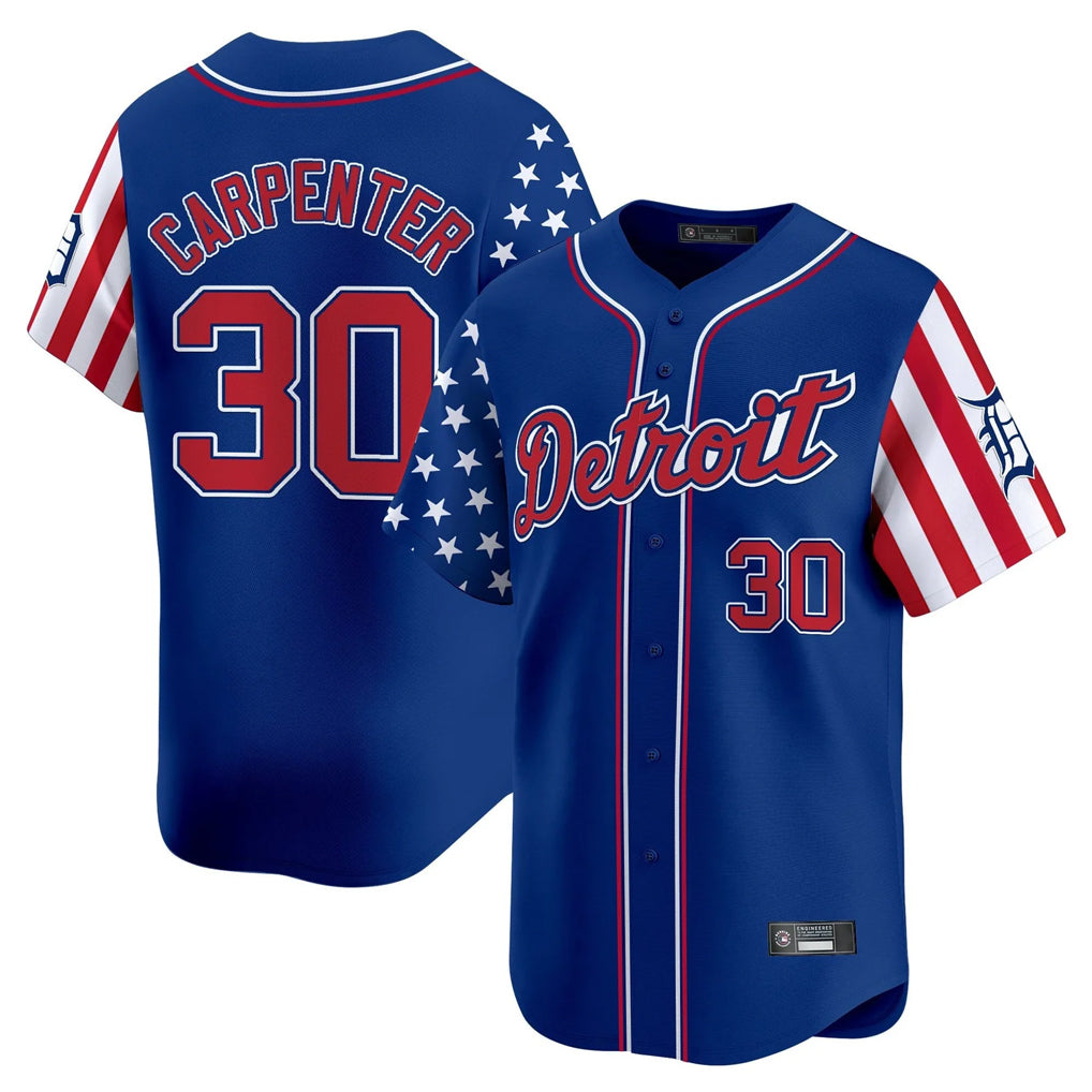 Detroit Tigers #30 Kerry Carpenter Player Royal Fedasgoge Independence Day Vapor Premier Limited Stitched Jerseys