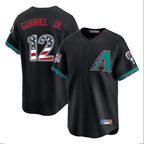 Arizona Diamondbacks #12 Lourdes Gurriel Jr Player Black Fedasgoge USA 250 Fourth of July Home Game Stitched Jerseys