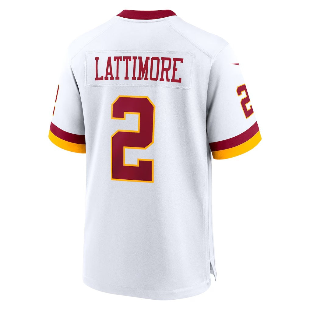 W.Commanders #2 Marshon Lattimore White Fedasgoge Game Jersey