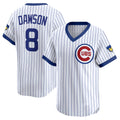 Chicago Cubs #8 Andre Dawson White Fedasgoge Throwback Cooperstown Collection Limited Jersey