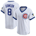 Chicago Cubs #8 Andre Dawson White Fedasgoge Throwback Cooperstown Collection Limited Jersey