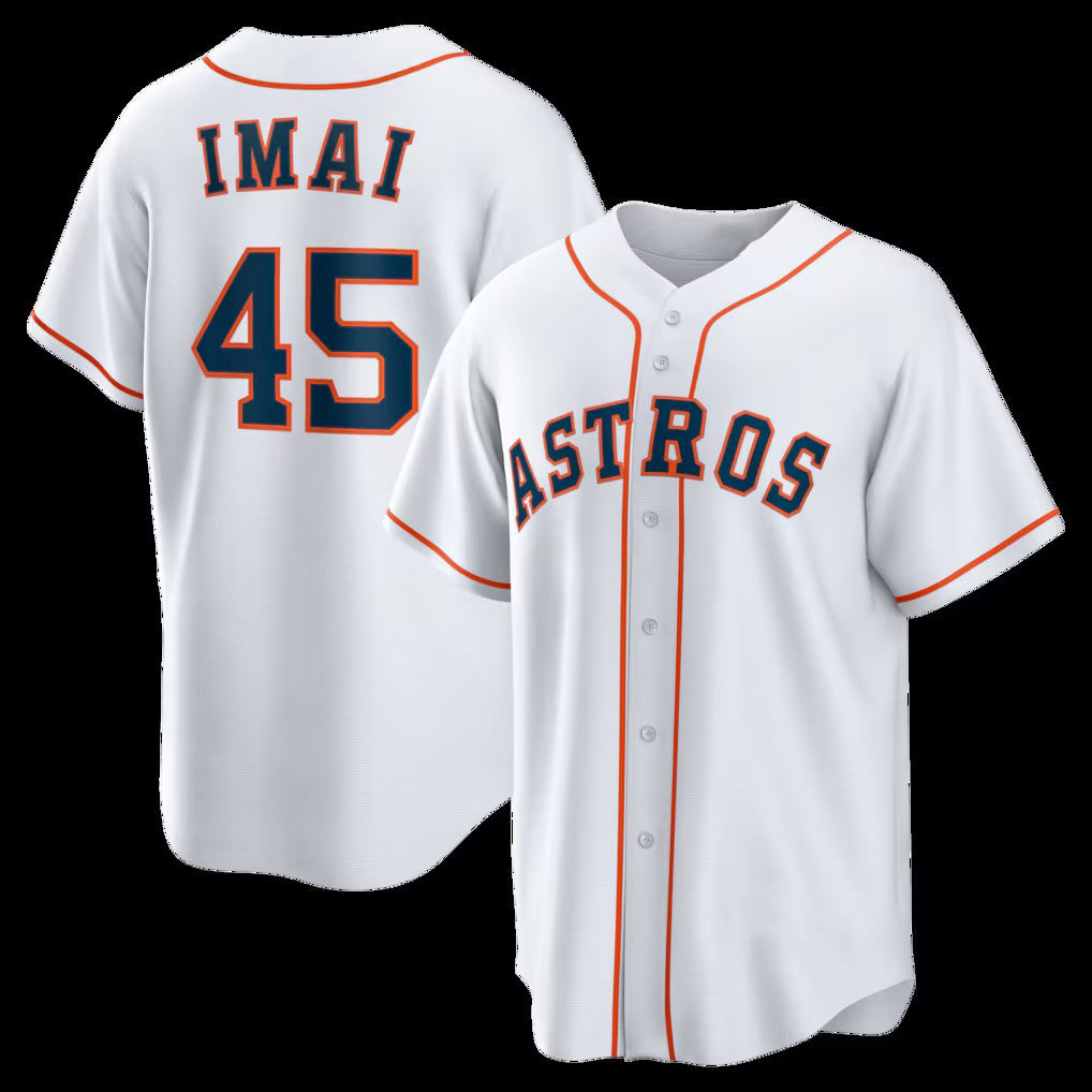 Houston Astros #45 Tatsuya Imai White Fedasgoge Home Replica Jersey