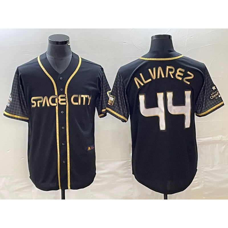 Houston Astros #44 Yordan Alvarez Black Fedasgoge City Connect Cool Base Stitched Jersey