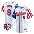 Baltimore Orioles #8 Cal Ripken Player White Fedasgoge USA 250 Independence Day Vapor Premier Limited Home Game Stitched Jerseys