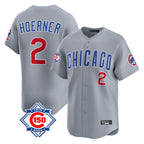 Chicago Cubs #2 Nico Hoerner Player Gray Fedasgoge Road 150th Anniversary Limited Home Stitched Jerseys