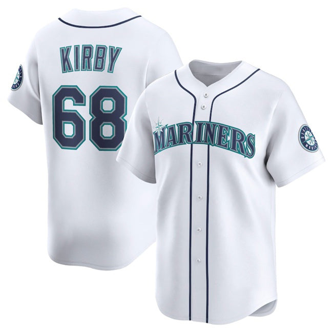Seattle Mariners #68 George Kirby White Fedasgoge Home Limited Stitched Jersey