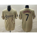 Arizona Diamondbacks #7 Corbin Carroll Number 2021 Gold Fedasgoge City Connect Cool Base Stitched Jerseys