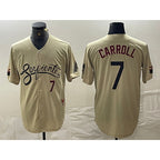 Arizona Diamondbacks #7 Corbin Carroll Number 2021 Gold Fedasgoge City Connect Cool Base Stitched Jerseys