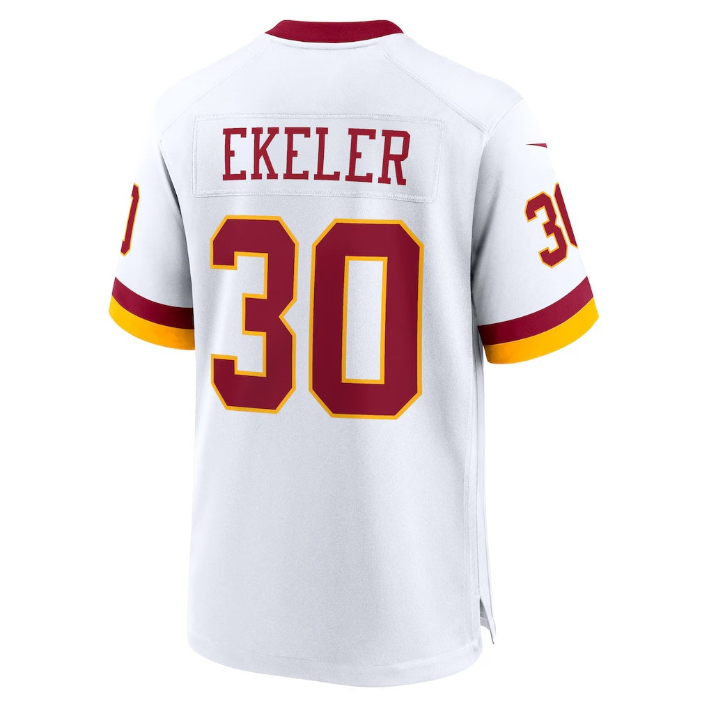W.Commanders #30 Austin Ekeler White Fedasgoge Game Jersey