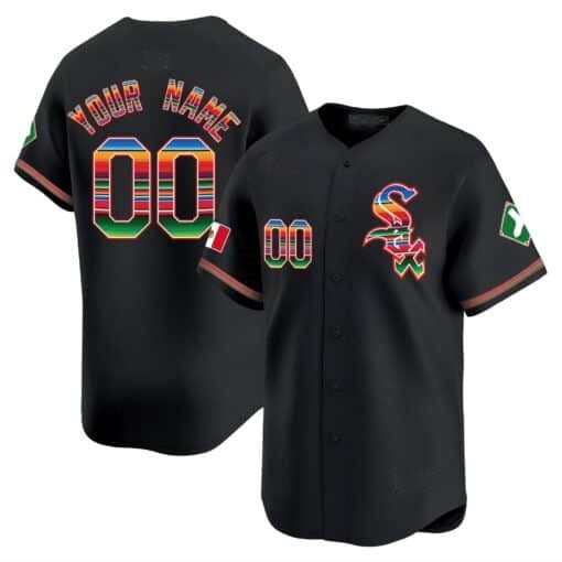 Custom Chicago White Sox Mexico Vapor Premier Limited Jersey V2- Black Fedasgoge