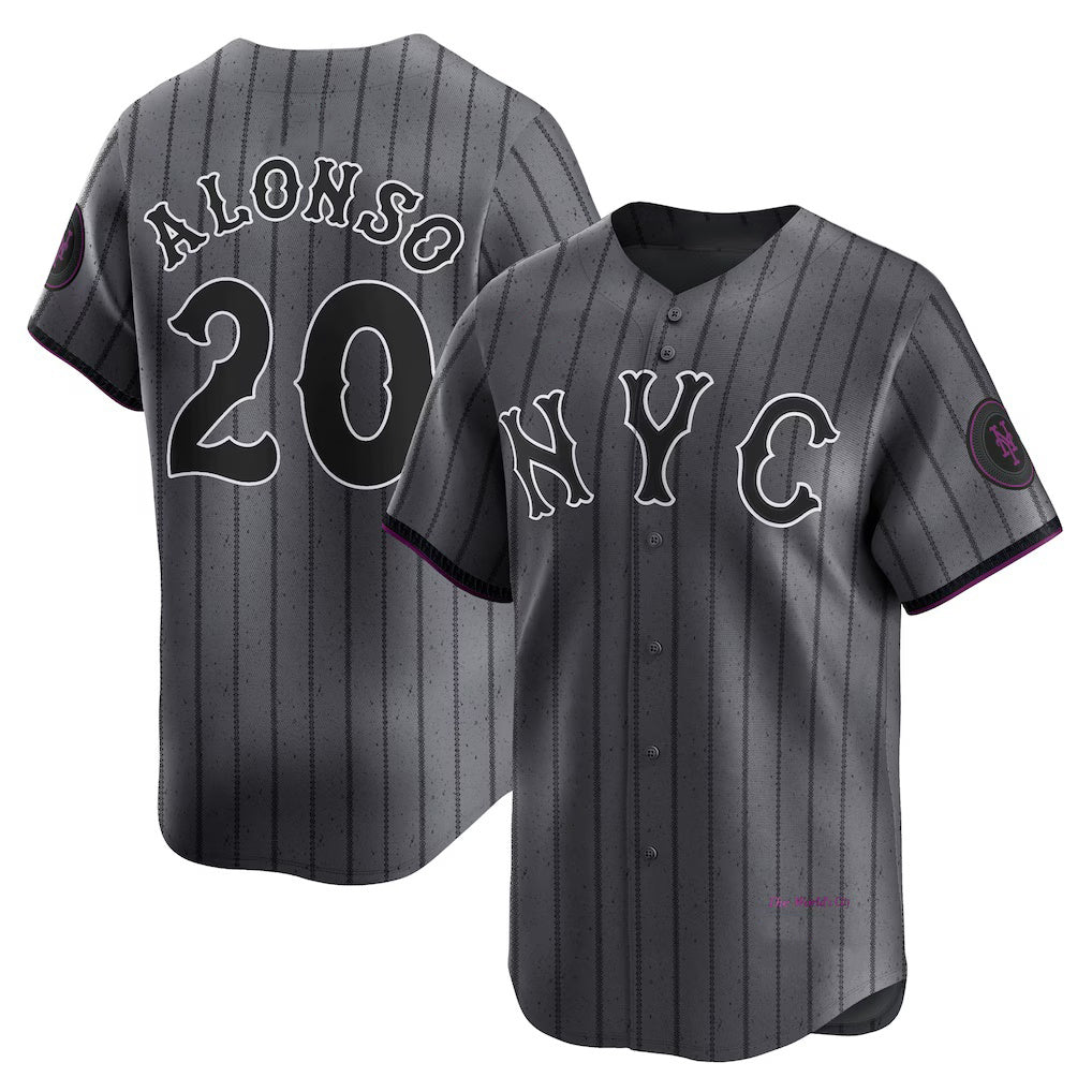 New York Mets #20 Pete Alonso Graphite Fedasgoge 2024 City Connect Limited Player Jersey