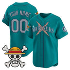 Custom Seattle Mariners x One Piece Teal Fedasgoge Vapor Premier Limited Jersey - Stitched