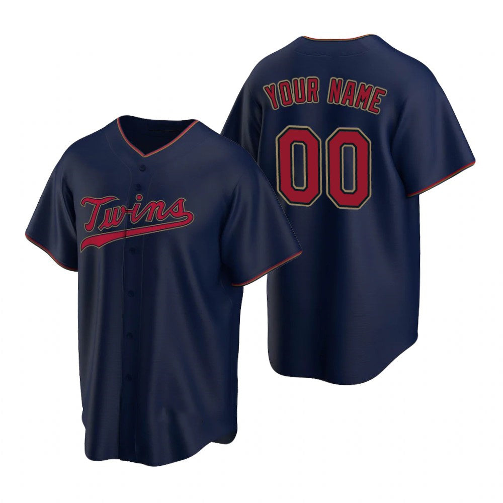 Custom Minnesota Twins Navy Fedasgoge 2020 Stitched Cool Base Jersey