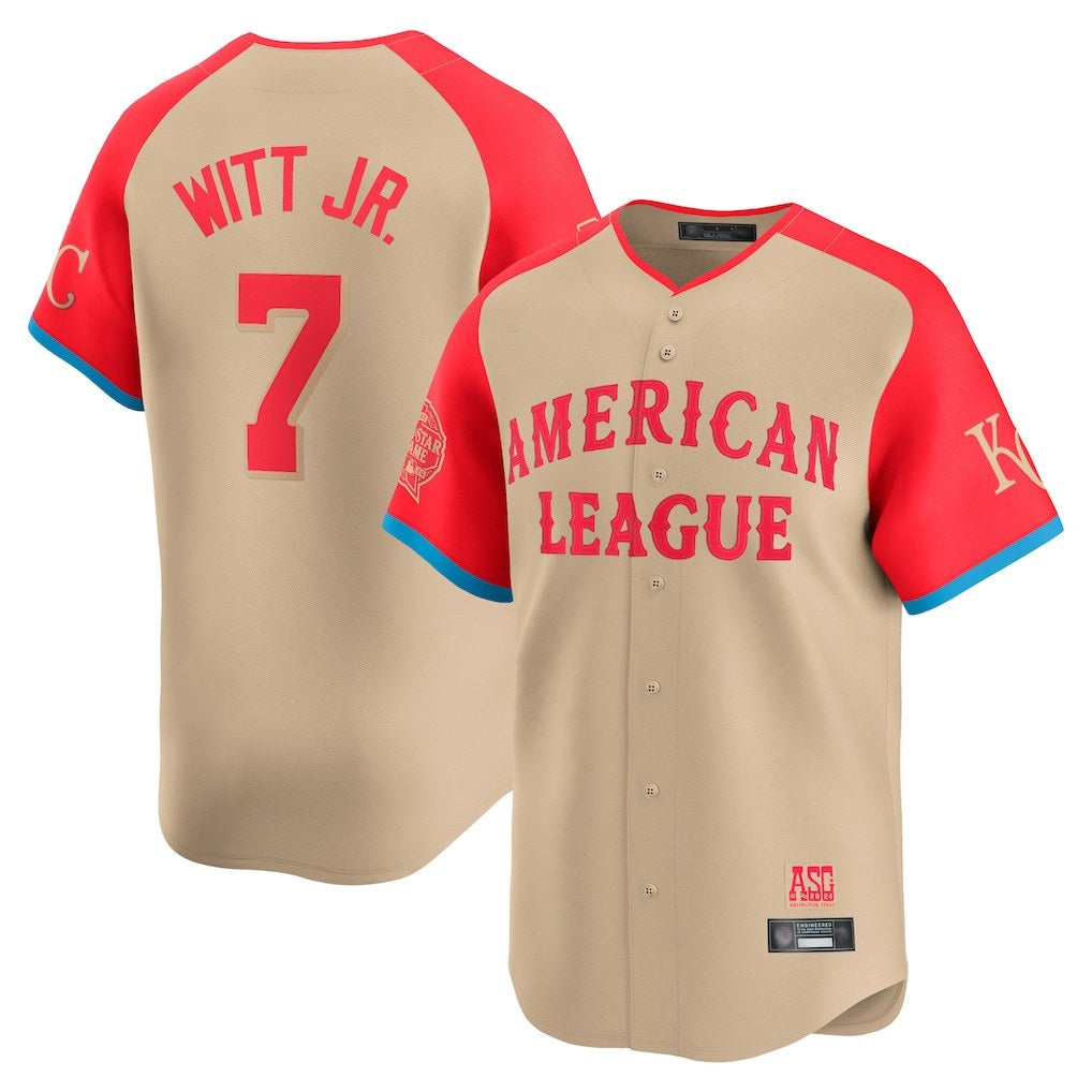 Kansas City Royals #7 Bobby Witt Jr. Player Cream Fedasgoge American League All-Star Game Limited Home Stitched Jerseys
