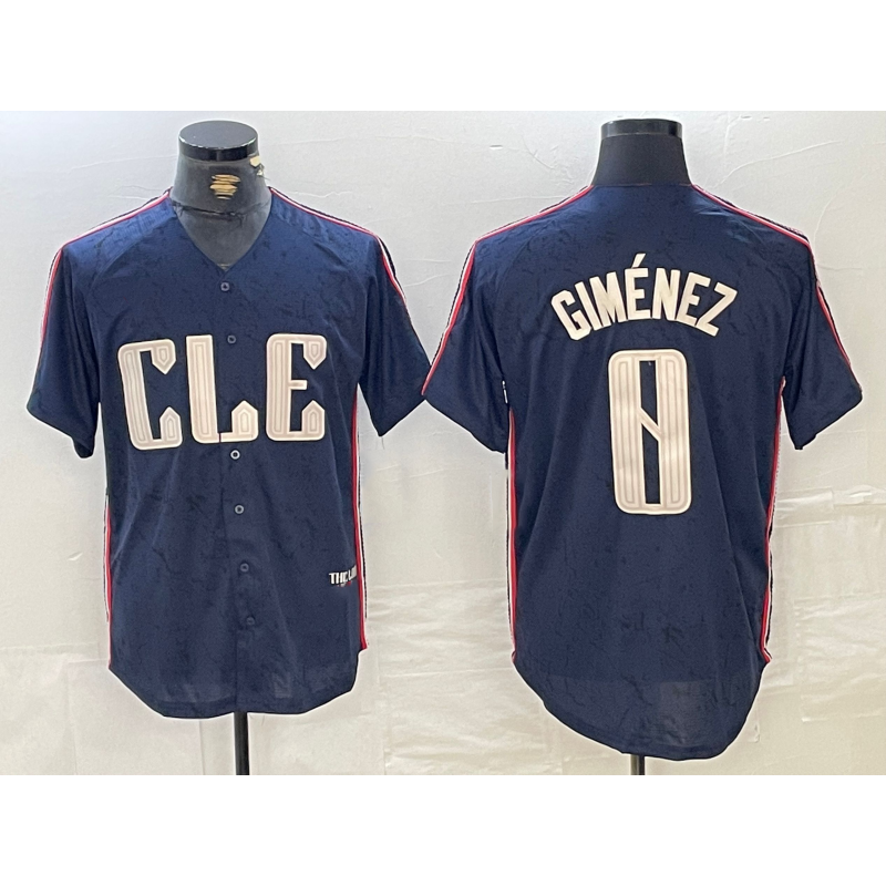 Cleveland Guardians #0 Andres Gimenez Navy Fedasgoge 2024 City Connect Limited Stitched Jersey 2