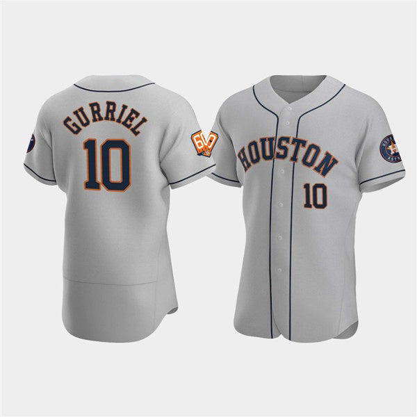 Houston Astros #10 Yuli Gurriel Gray Fedasgoge 60th Anniversary Flex Base Stitched Jersey