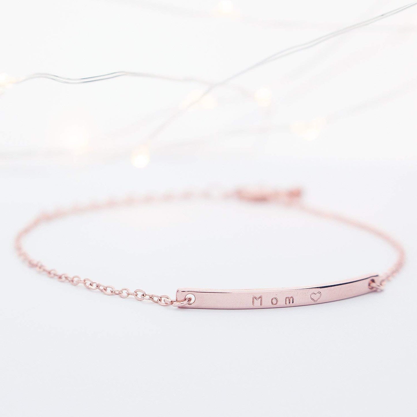 Custom Jewelry 16K Gold Your Name Bar Bracelet Personalized gift Gold Plated bar Delicate Hand Stamp Best bridesmaid Wedding Graduation Gift