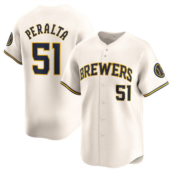 Milwaukee Brewers #51 Freddy Peralta Cream Fedasgoge Limited Stitched Jersey