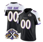 Custom B.Ravens Active Player Black White Fedasgoge 2023 F.U.S.E With Patch Throwback Vapor Limited Stitched Jersey