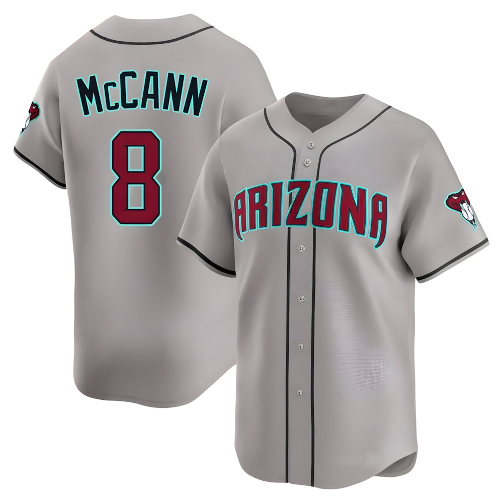 Arizona Diamondbacks #8 James McCann Player Gray Fedasgoge Road Limited Home Game Stitched Jerseys