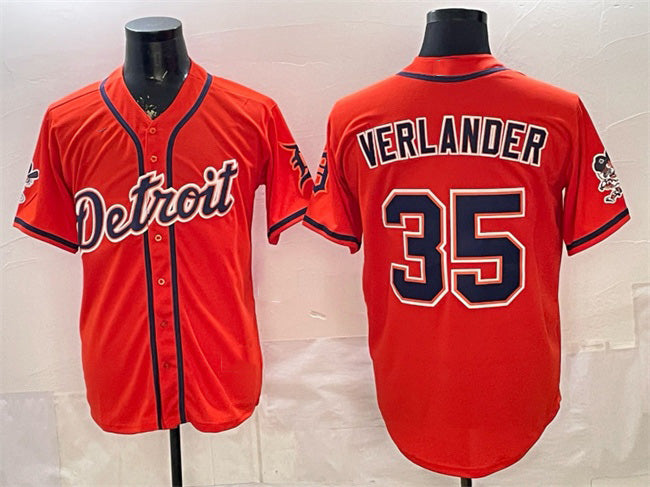 Detroit Tigers #35 Justin Verlander Orange Fedasgoge 2026 Cool Base Stitched Jersey