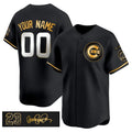 Custom Chicago Cubs Active Player Black Gold Fedasgoge 'Ryne Sandberg Tribute' Vapor Limited V3 Stitched Jersey
