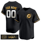 Custom Chicago Cubs Active Player Black Gold Fedasgoge 'Ryne Sandberg Tribute' Vapor Limited V3 Stitched Jersey