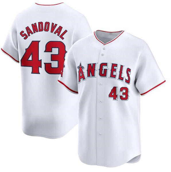 Los Angeles Angels #43 Patrick Sandoval White Fedasgoge Home Limited Stitched Jersey
