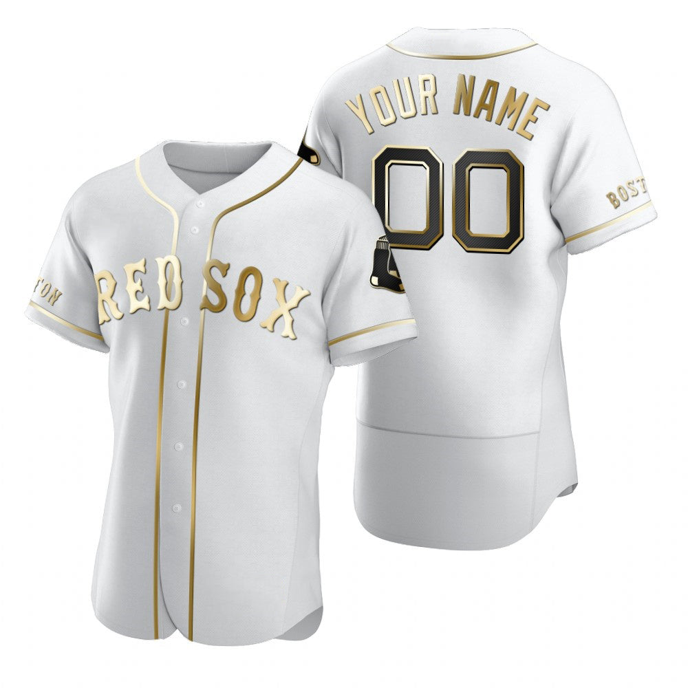 Custom Boston Red Sox White Fedasgoge Stitched Flex Base Edition Jersey