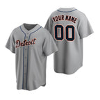 Custom Detroit Tigers Gray Fedasgoge Stitched Cool Base Road Jersey