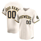 Custom Milwaukee Brewers Cream Fedasgoge Home Limited Jersey