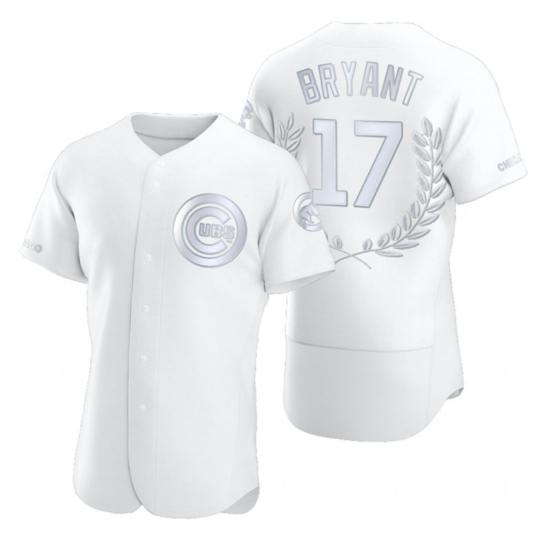 Chicago Cubs #17 Kris Bryant White Black Fedasgoge Flexbase Fashion Jersey