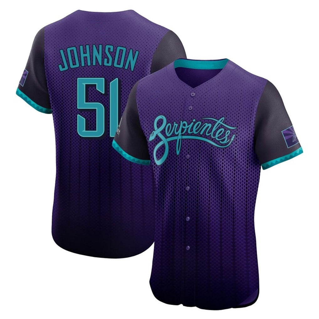 Arizona Diamondbacks #51 Randy Johnson Player Purple Fedasgoge City Connect Limited Elite Home Game Stitched Jerseys