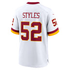 W.Commanders #52 Sonny Styles White Fedasgoge Game Super Bowl Era Jersey