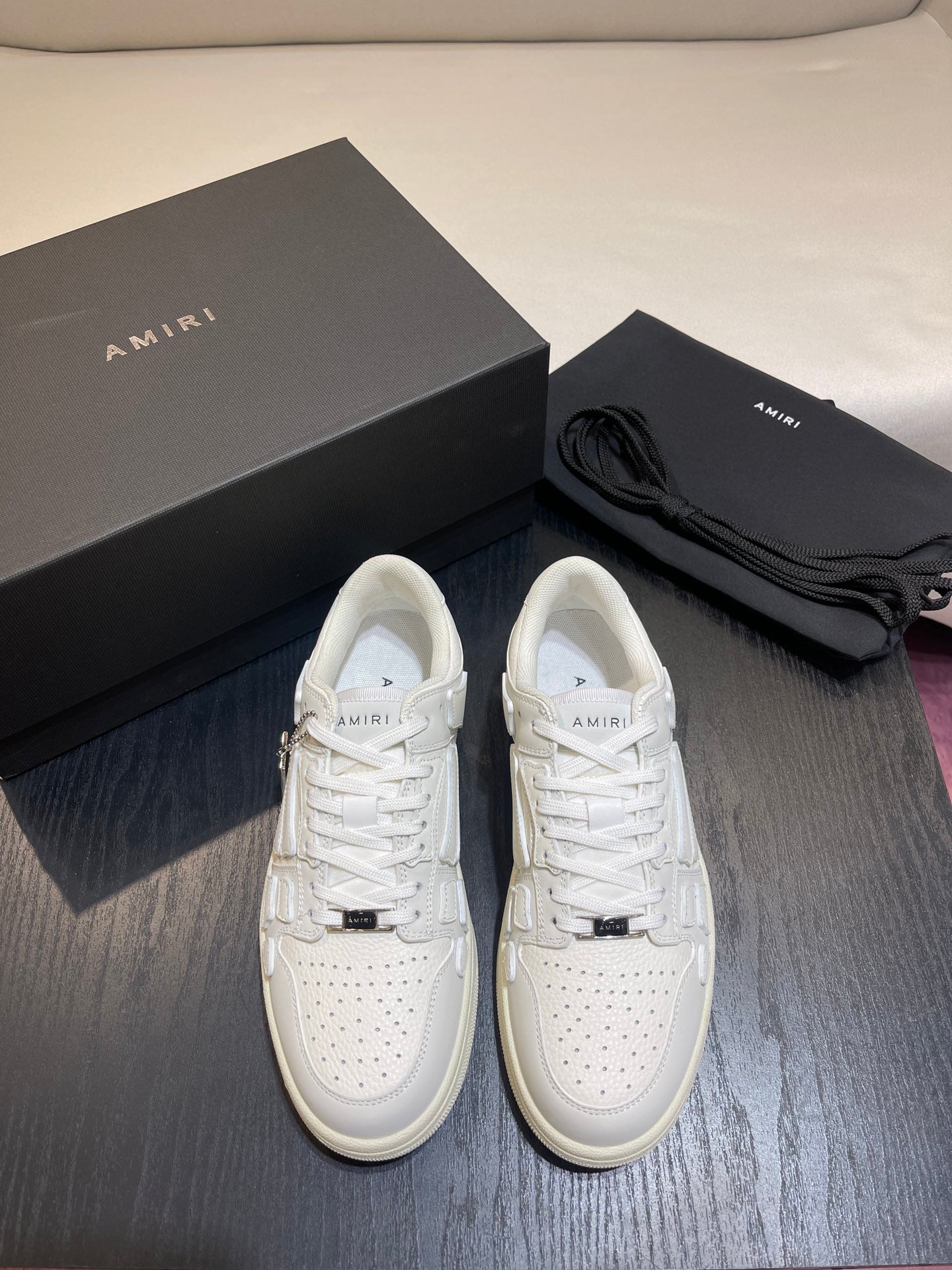 Amiri Leather Low-Top Fashion Sneakers - Casual Sports Shoes