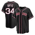 Boston Red Sox #34 David Ortiz Player Black Fedasgoge Out Home Game Stitched Jerseys