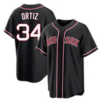 Boston Red Sox #34 David Ortiz Player Black Fedasgoge Out Home Game Stitched Jerseys