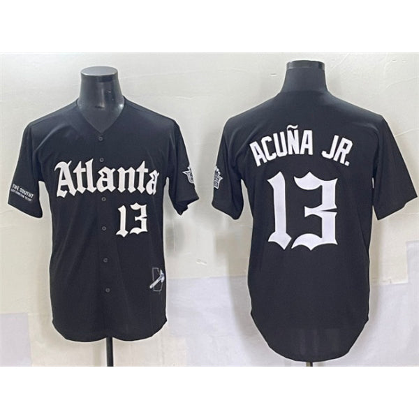 Atlanta Braves #13 Ronald Acuna Jr. Black FOULKSSHOP Gothic South x Outkast Edition Vapor Limited Stitched Jersey